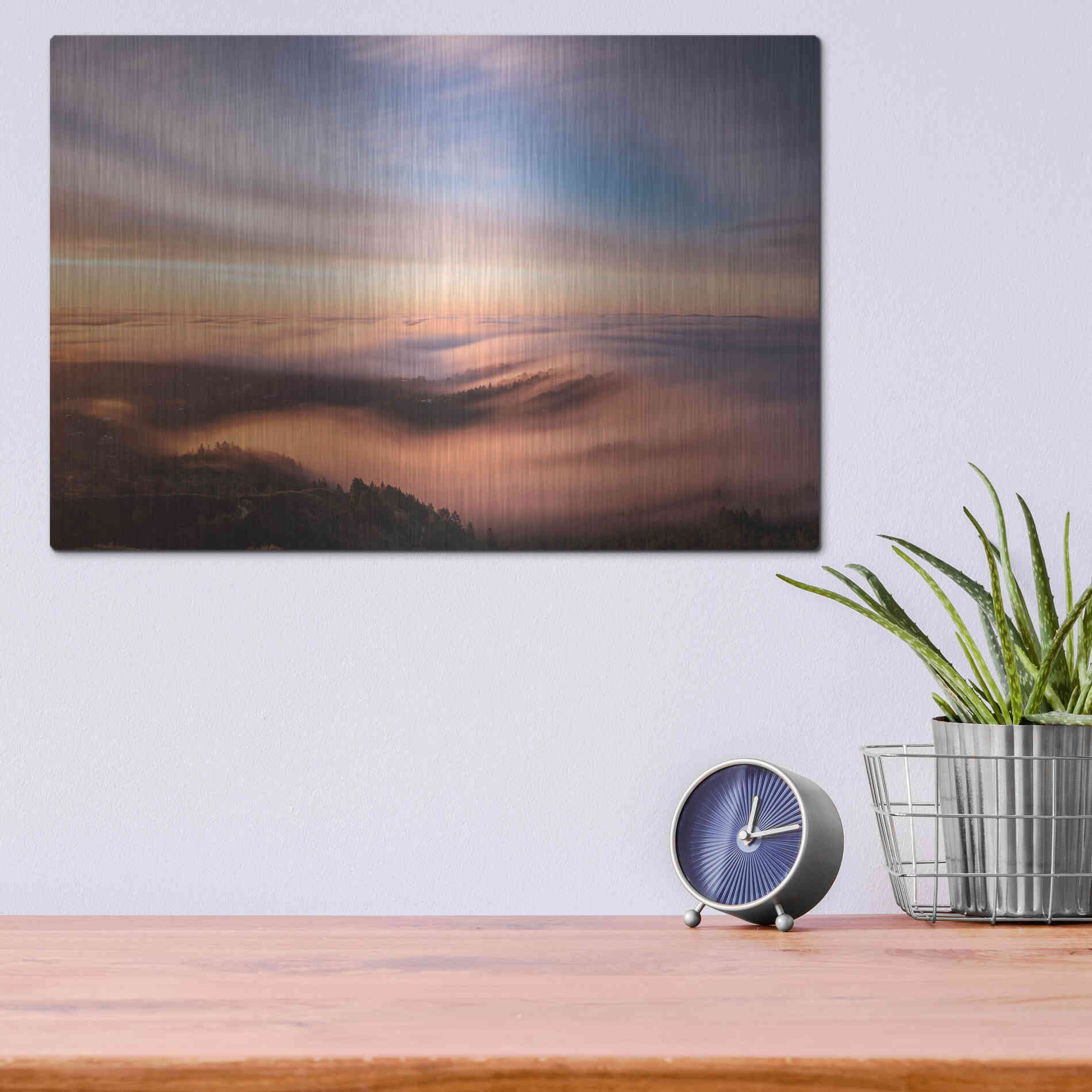 Luxe Metal Art 'Golden Morning' by Bruce Getty, Metal Wall Art,16x12