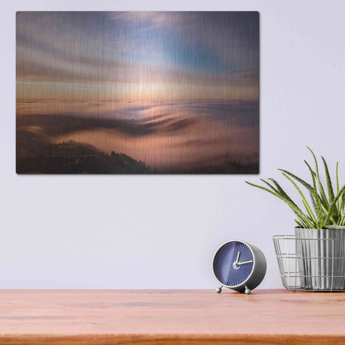 Luxe Metal Art 'Golden Morning' by Bruce Getty, Metal Wall Art,16x12