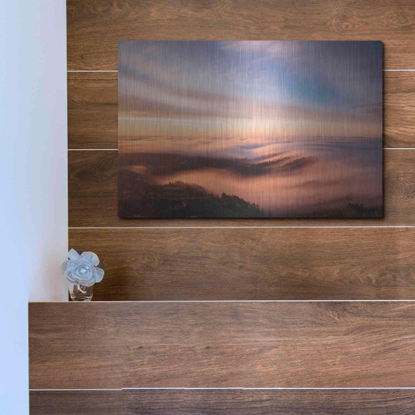 Luxe Metal Art 'Golden Morning' by Bruce Getty, Metal Wall Art,16x12