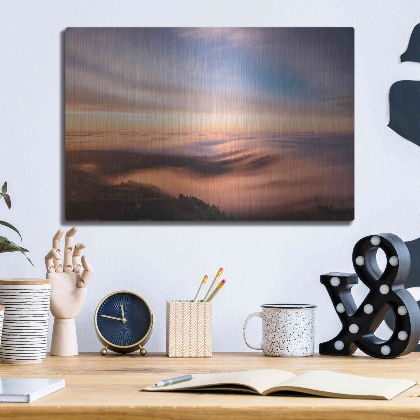 Luxe Metal Art 'Golden Morning' by Bruce Getty, Metal Wall Art,16x12
