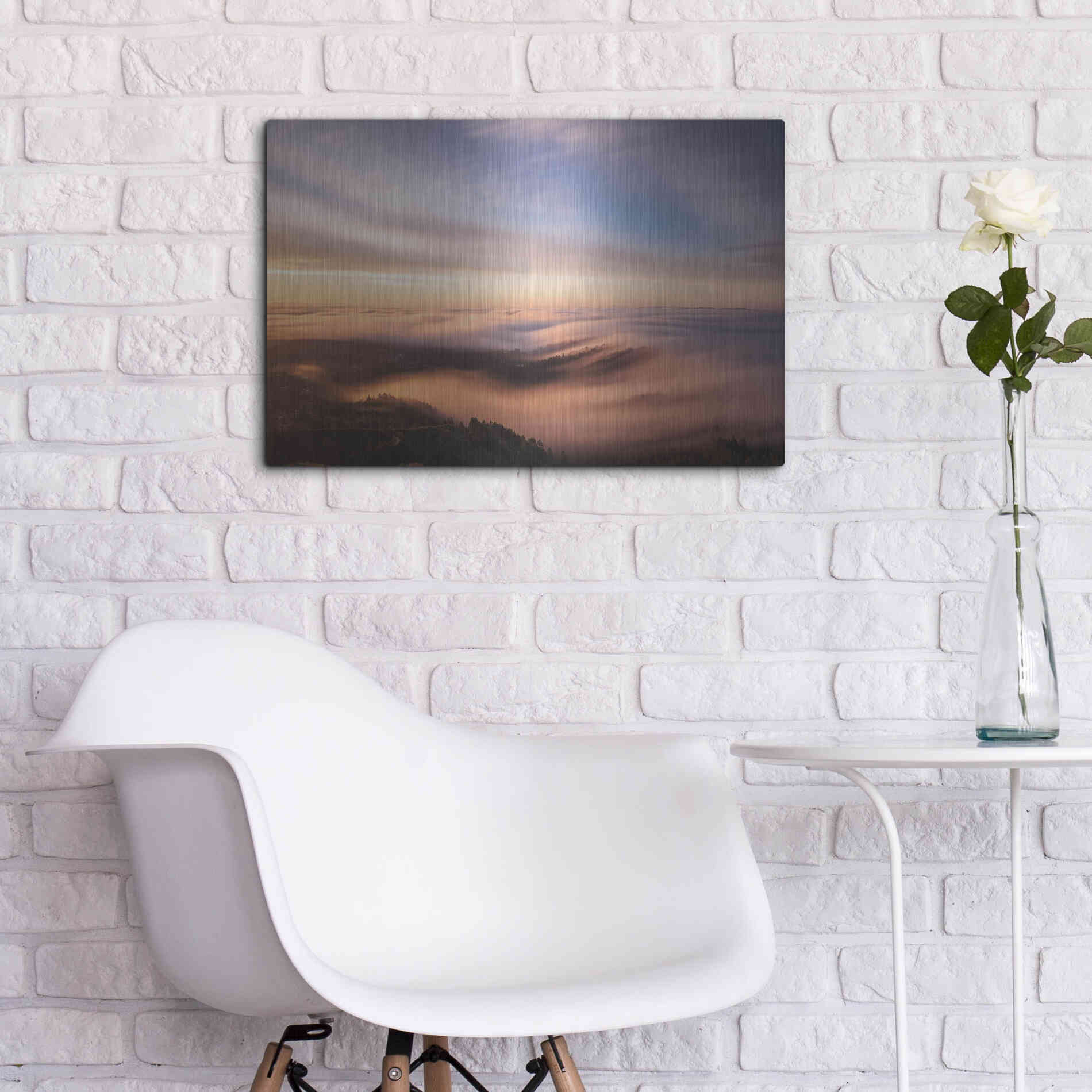 Luxe Metal Art 'Golden Morning' by Bruce Getty, Metal Wall Art,24x16