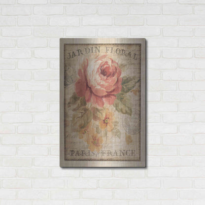 Luxe Metal Art 'Parisian Flowers II' by Danhui Nai, Metal Wall Art,24x36