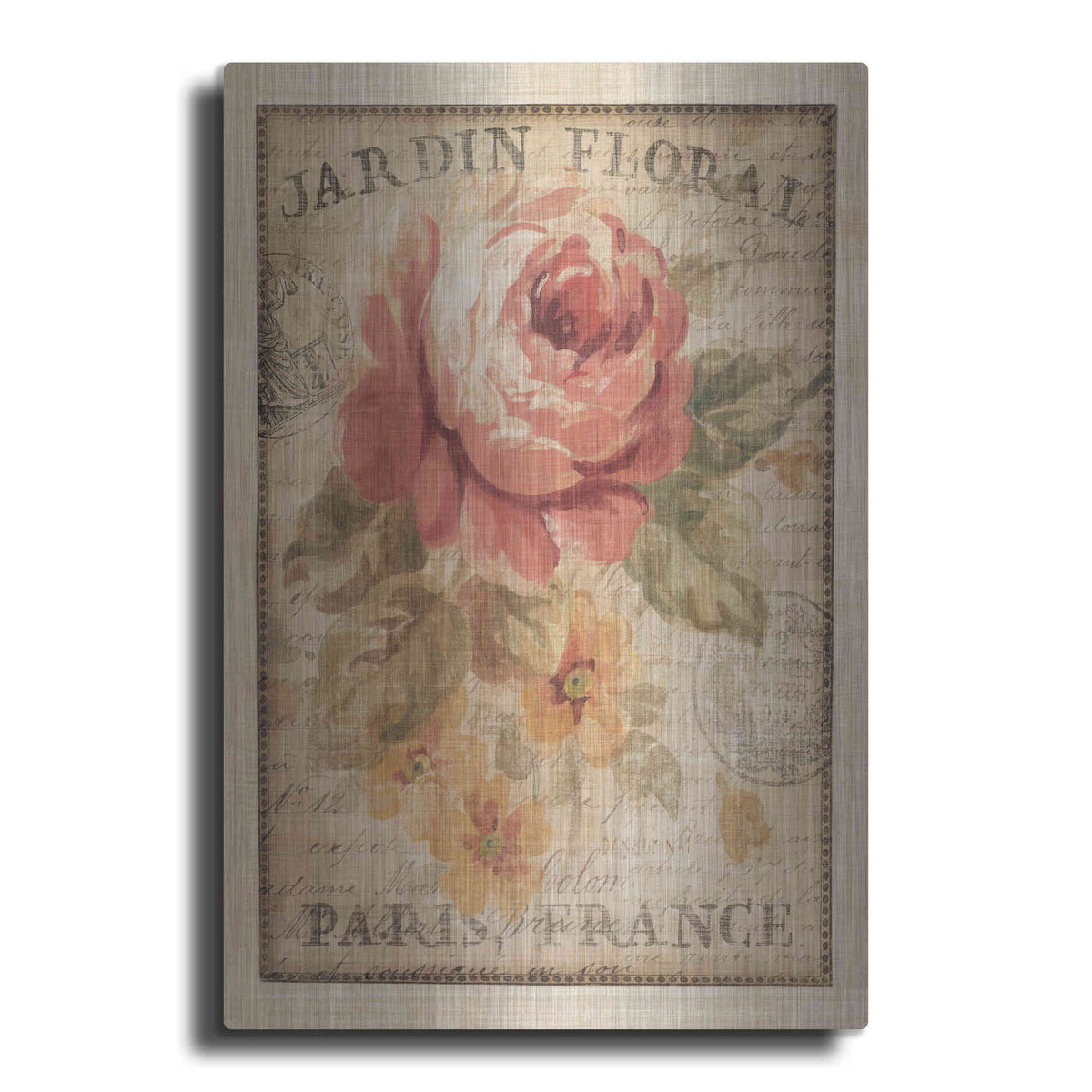 Luxe Metal Art 'Parisian Flowers II' by Danhui Nai, Metal Wall Art