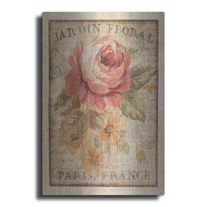 Luxe Metal Art 'Parisian Flowers II' by Danhui Nai, Metal Wall Art