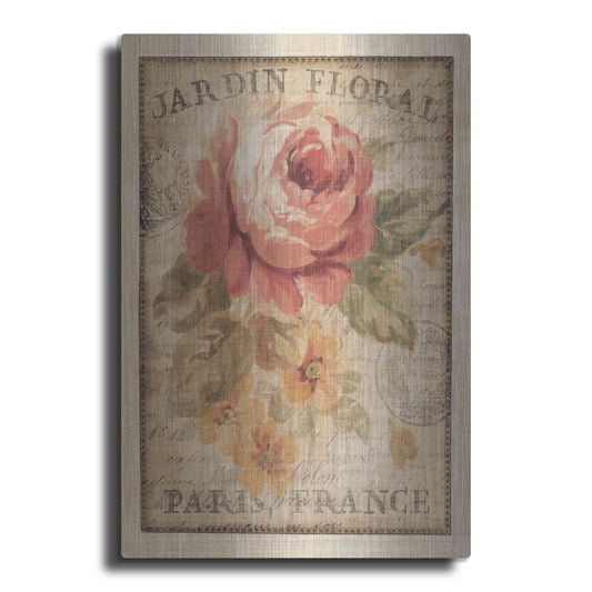 Luxe Metal Art 'Parisian Flowers II' by Danhui Nai, Metal Wall Art