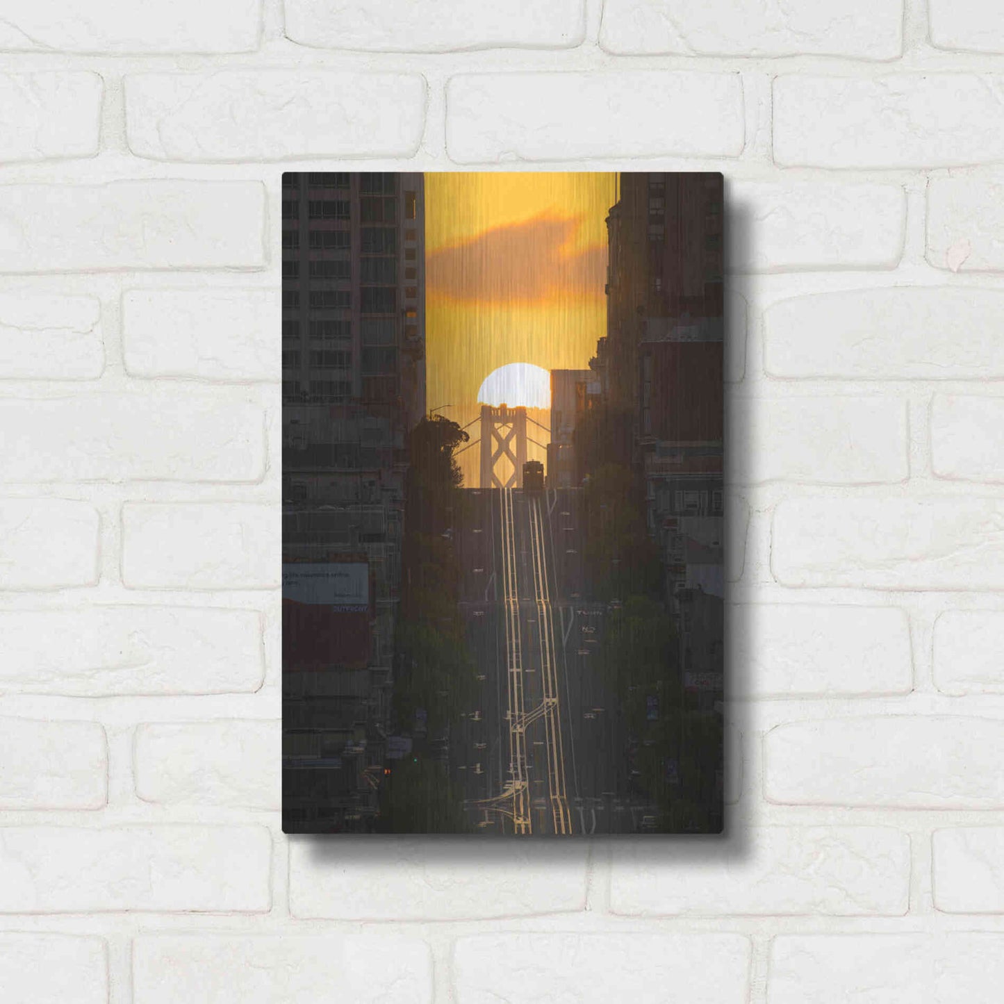 Luxe Metal Art 'Lombard Street Cable Car' by Bruce Getty, Metal Wall Art,12x16