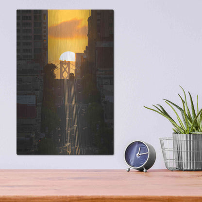 Luxe Metal Art 'Lombard Street Cable Car' by Bruce Getty, Metal Wall Art,12x16