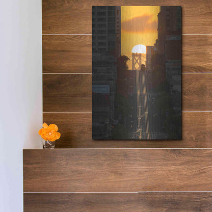 Luxe Metal Art 'Lombard Street Cable Car' by Bruce Getty, Metal Wall Art,12x16