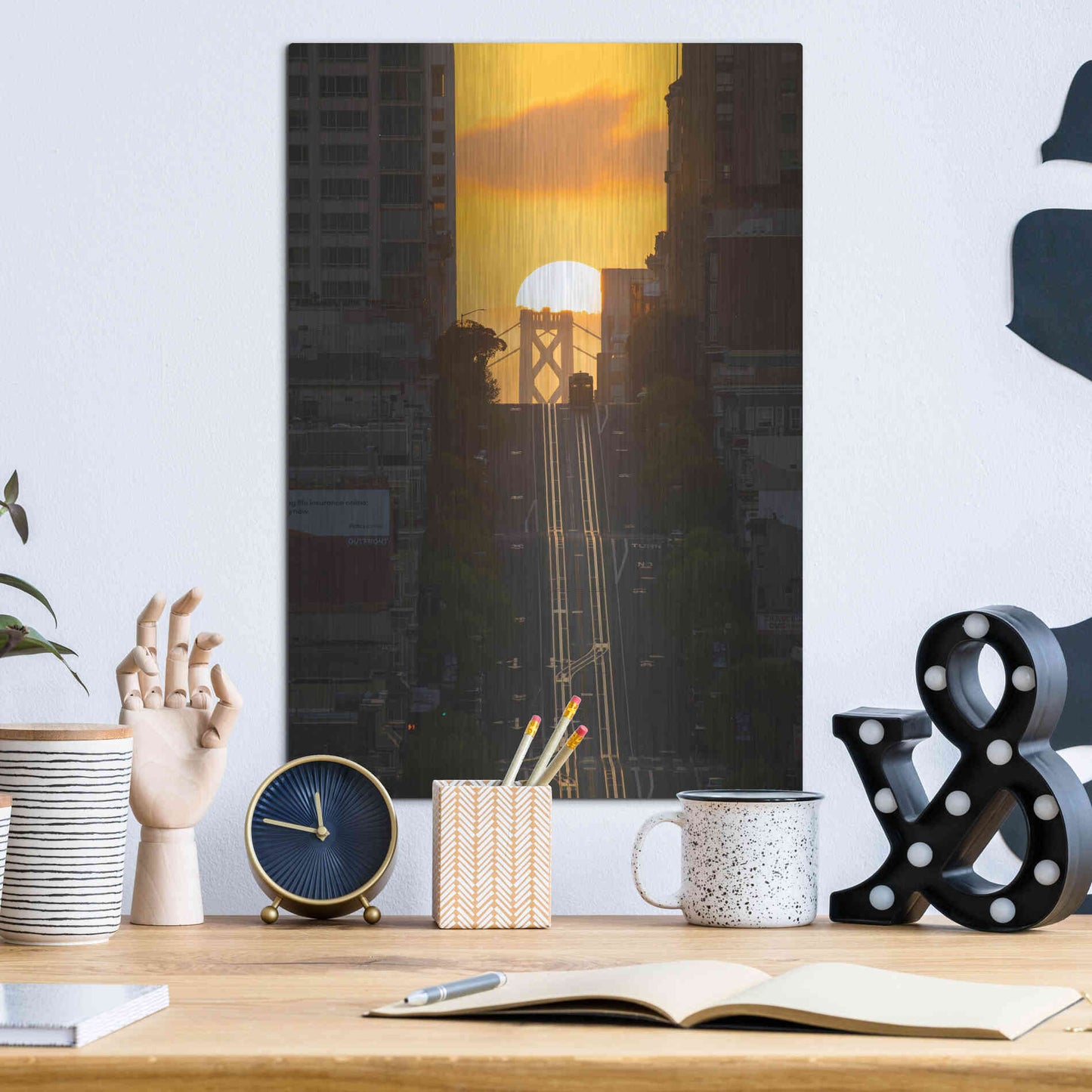 Luxe Metal Art 'Lombard Street Cable Car' by Bruce Getty, Metal Wall Art,12x16