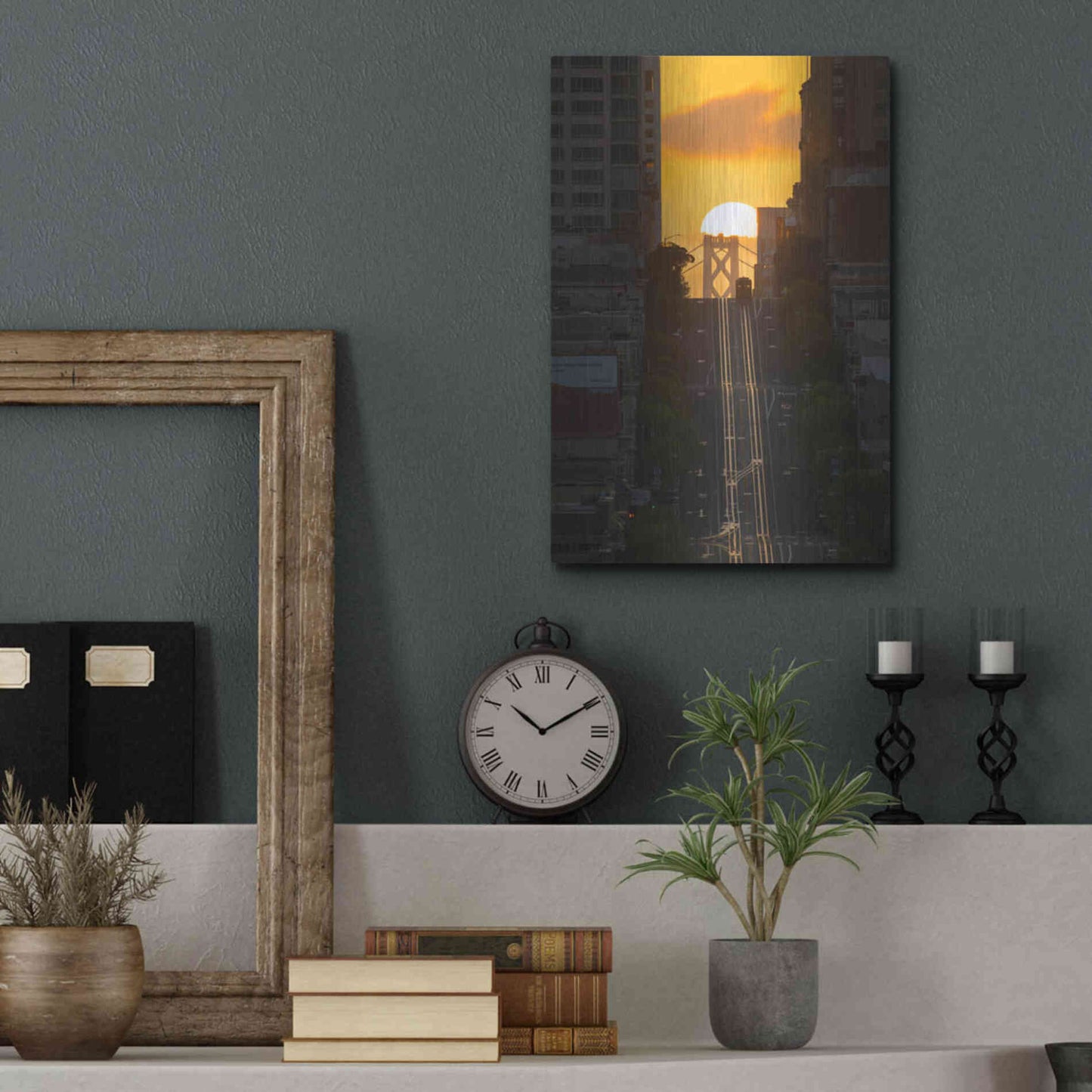 Luxe Metal Art 'Lombard Street Cable Car' by Bruce Getty, Metal Wall Art,12x16