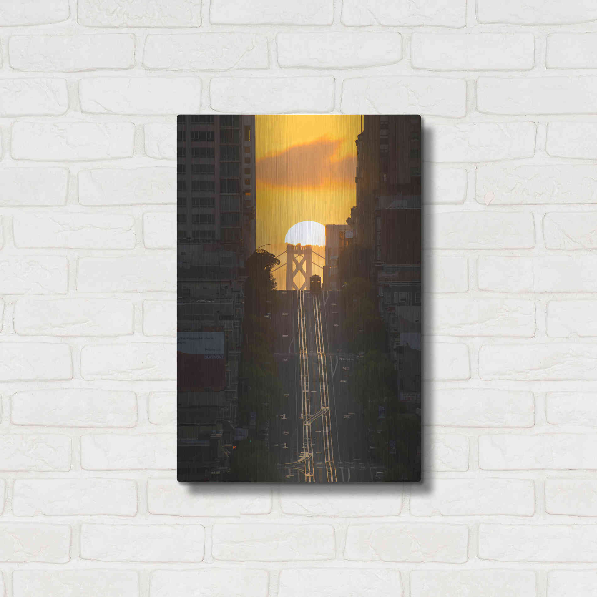Luxe Metal Art 'Lombard Street Cable Car' by Bruce Getty, Metal Wall Art,16x24