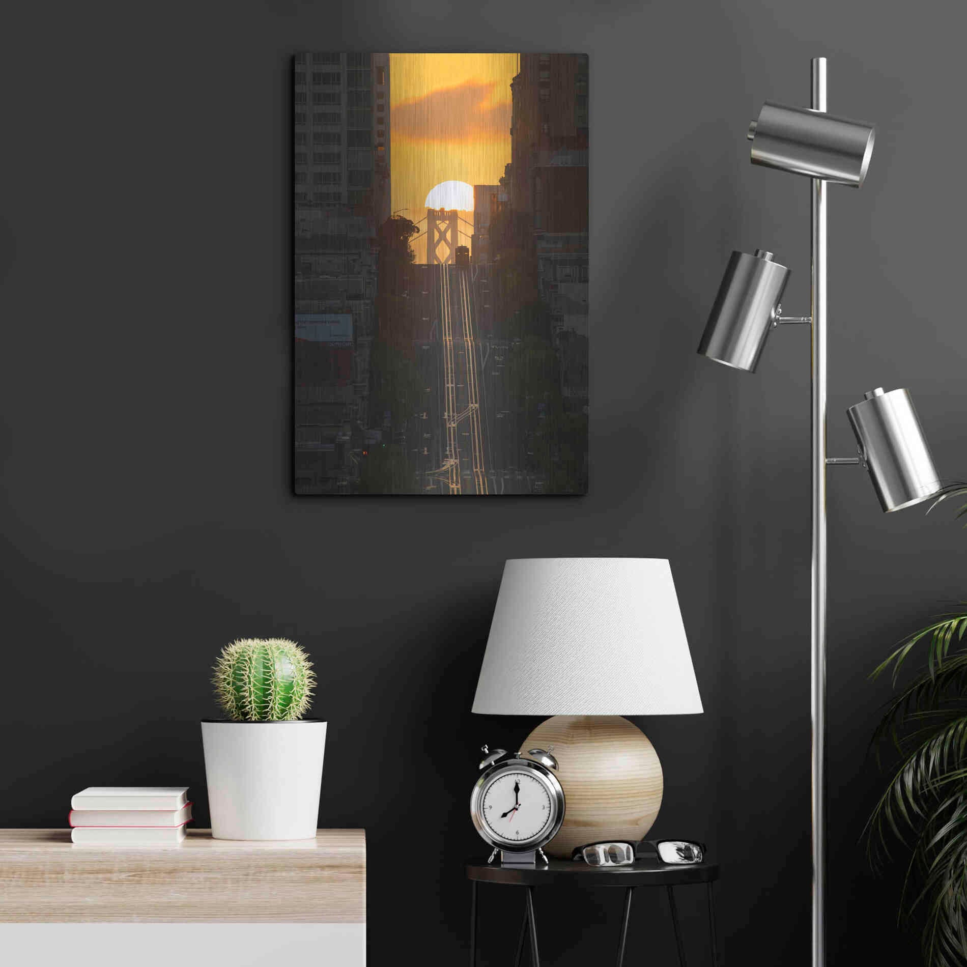 Luxe Metal Art 'Lombard Street Cable Car' by Bruce Getty, Metal Wall Art,16x24