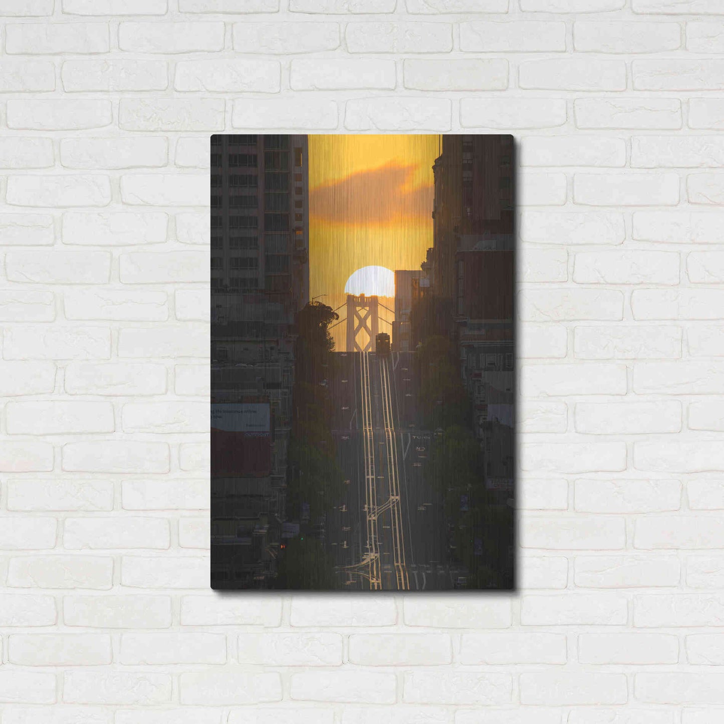 Luxe Metal Art 'Lombard Street Cable Car' by Bruce Getty, Metal Wall Art,24x36