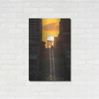 Luxe Metal Art 'Lombard Street Cable Car' by Bruce Getty, Metal Wall Art,24x36