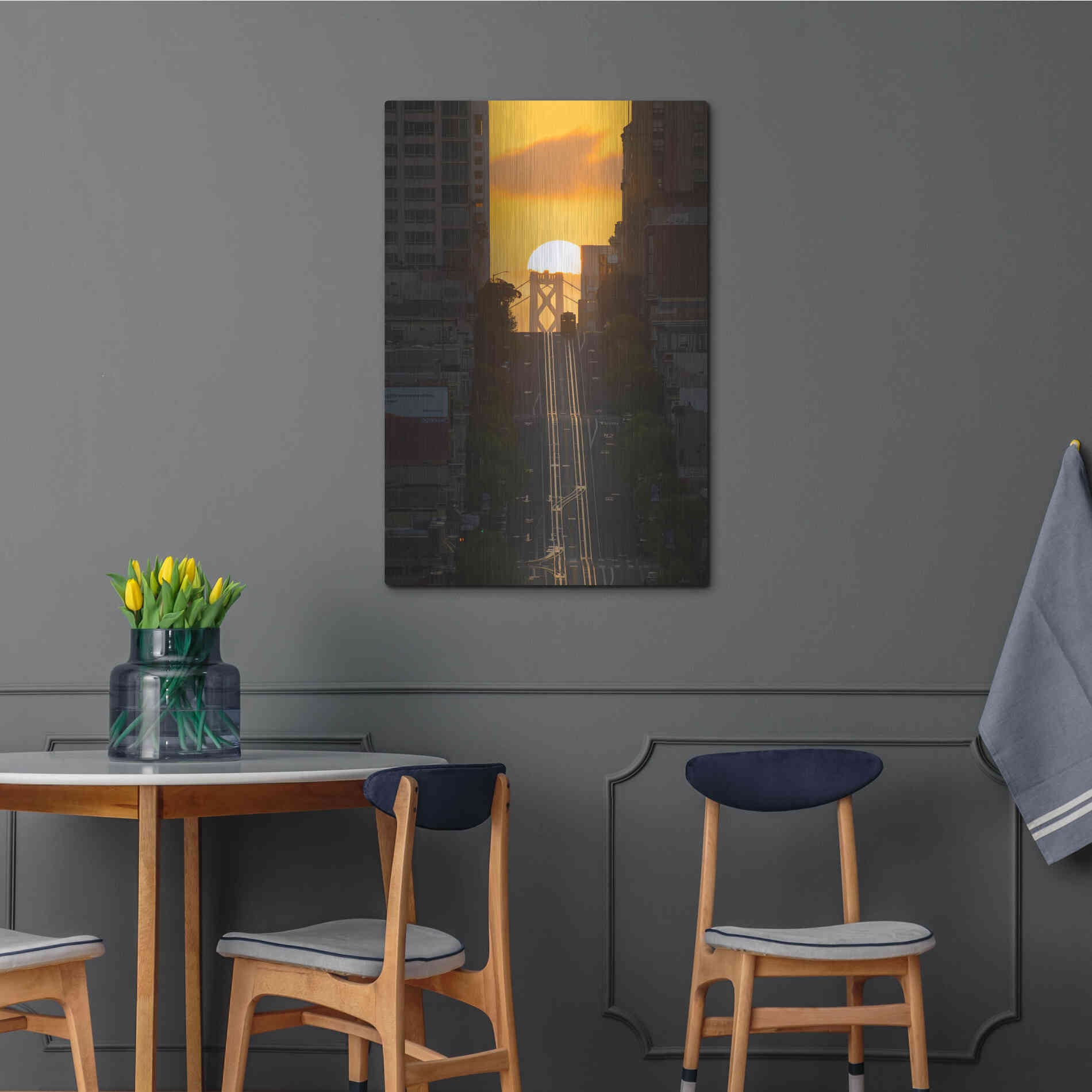 Luxe Metal Art 'Lombard Street Cable Car' by Bruce Getty, Metal Wall Art,24x36