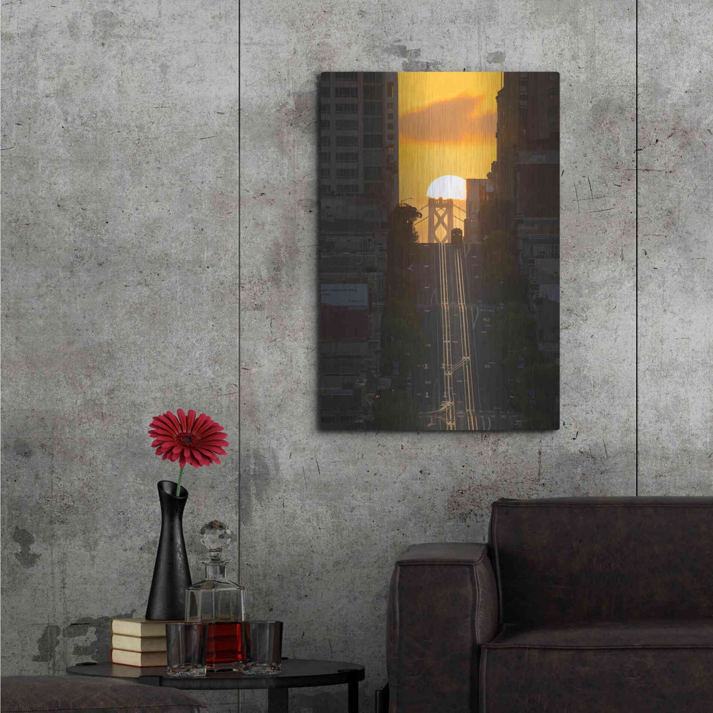 Luxe Metal Art 'Lombard Street Cable Car' by Bruce Getty, Metal Wall Art,24x36