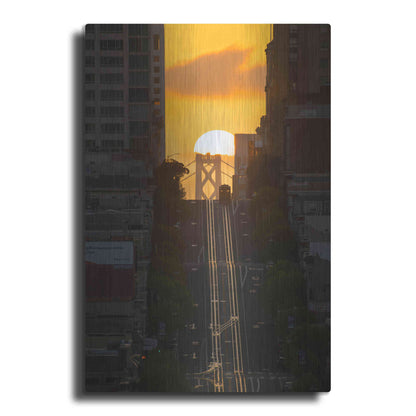 Luxe Metal Art 'Lombard Street Cable Car' by Bruce Getty, Metal Wall Art