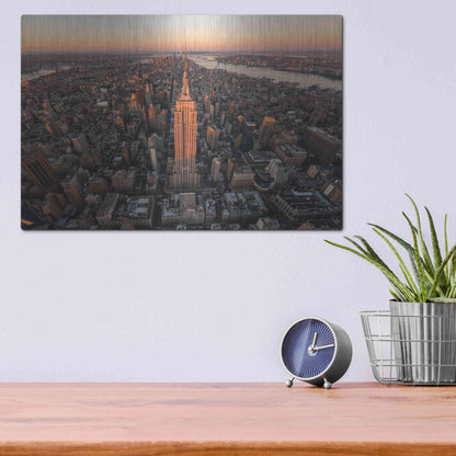 Luxe Metal Art 'Morning Lineup' by Bruce Getty, Metal Wall Art,16x12