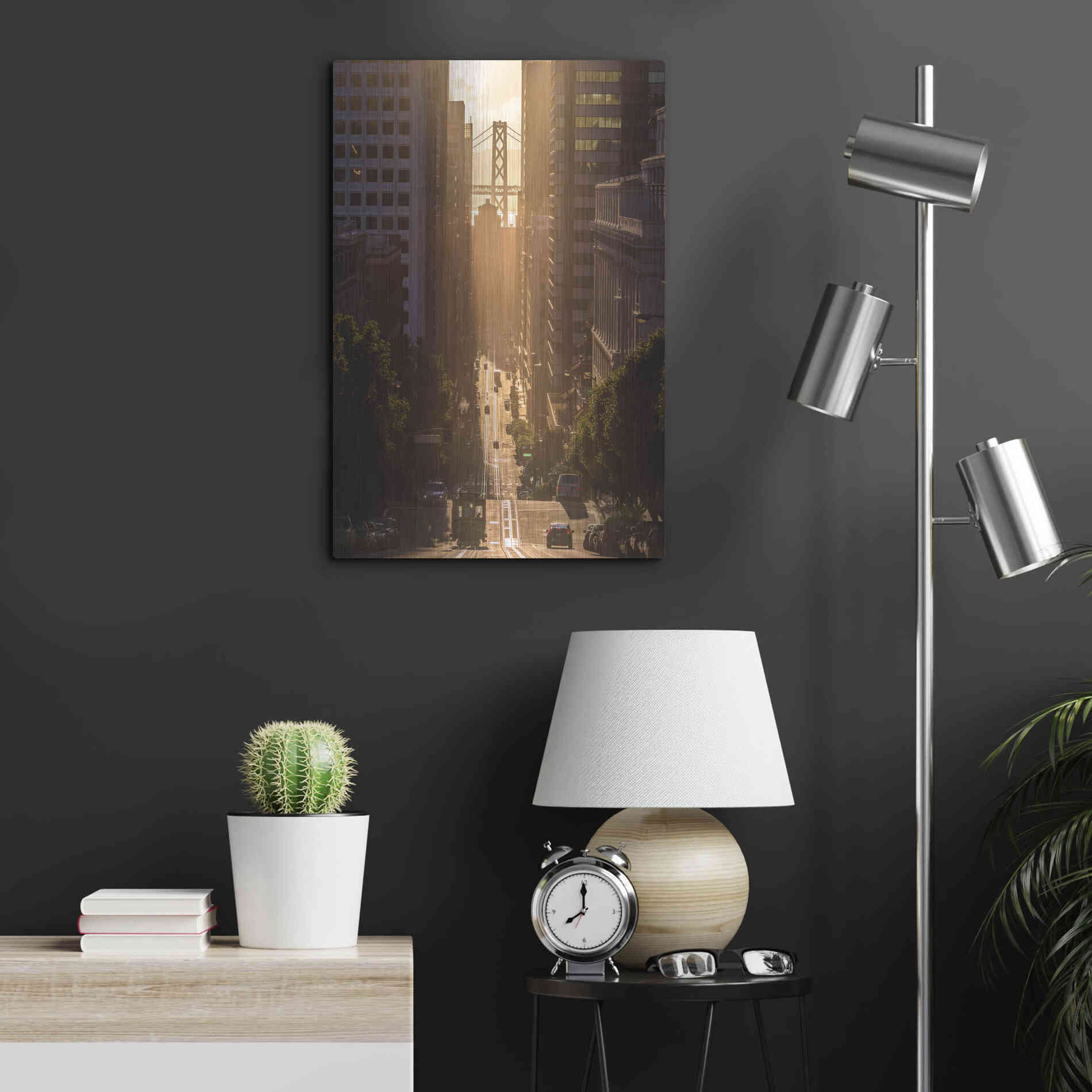 Luxe Metal Art 'Morning Trolley 2' by Bruce Getty, Metal Wall Art,16x24