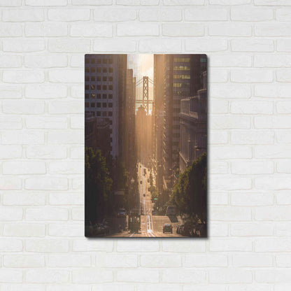 Luxe Metal Art 'Morning Trolley 2' by Bruce Getty, Metal Wall Art,24x36