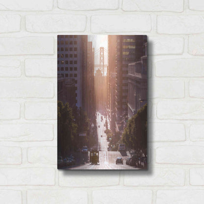 Luxe Metal Art 'Morning Trolly' by Bruce Getty, Metal Wall Art,12x16