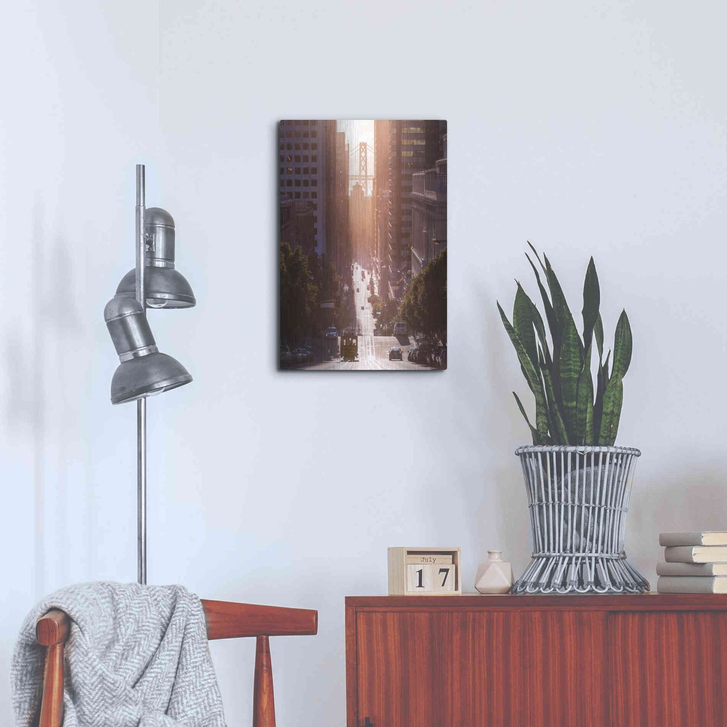 Luxe Metal Art 'Morning Trolly' by Bruce Getty, Metal Wall Art,16x24