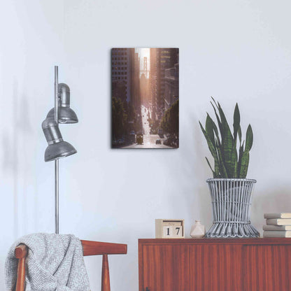 Luxe Metal Art 'Morning Trolly' by Bruce Getty, Metal Wall Art,16x24