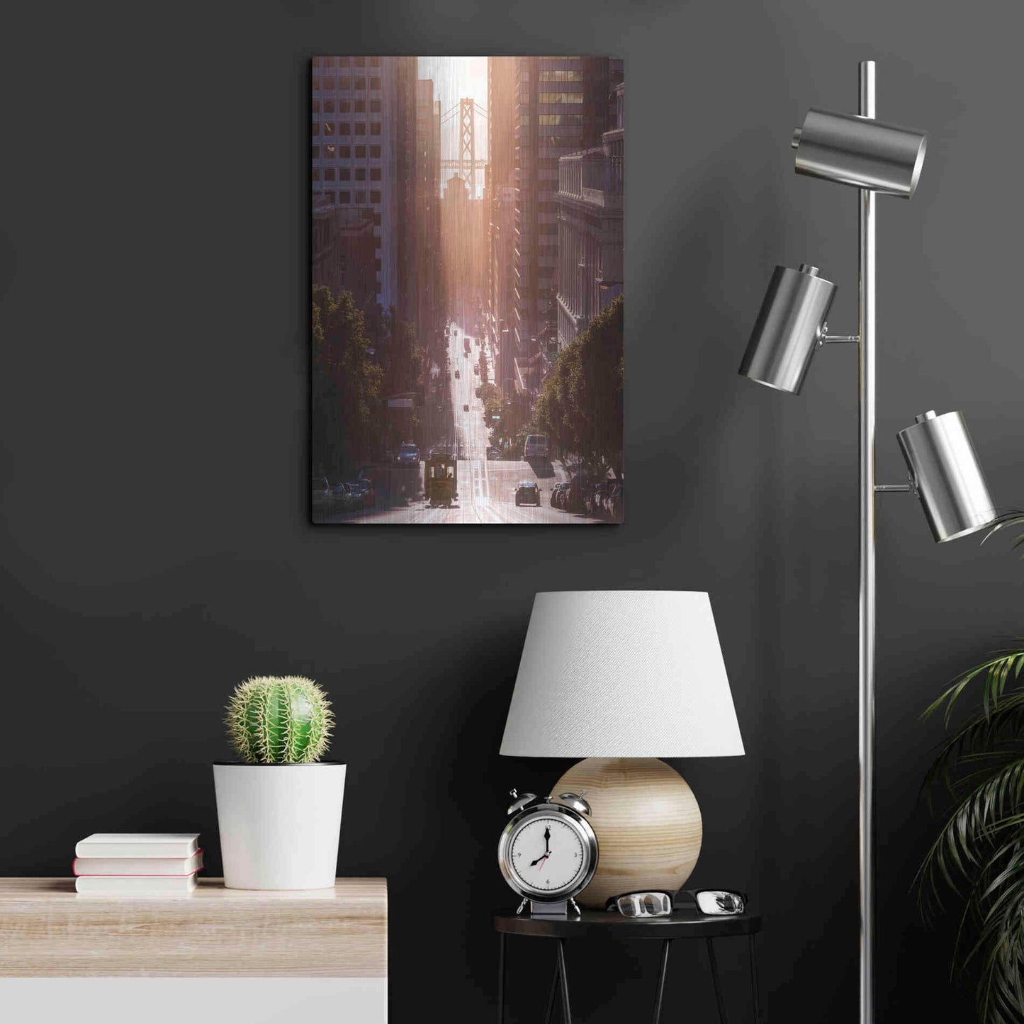 Luxe Metal Art 'Morning Trolly' by Bruce Getty, Metal Wall Art,16x24