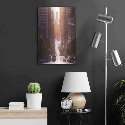 Luxe Metal Art 'Morning Trolly' by Bruce Getty, Metal Wall Art,16x24