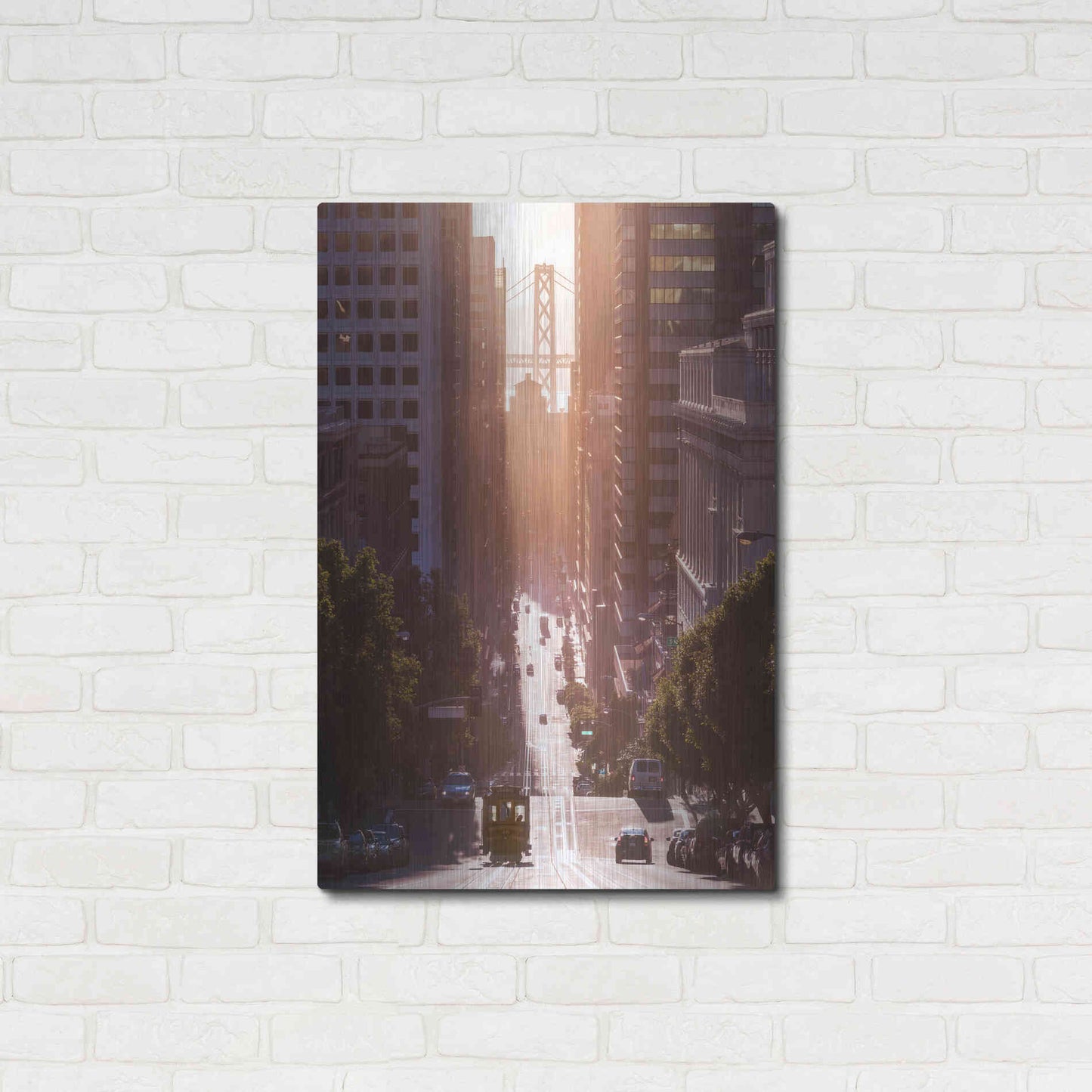 Luxe Metal Art 'Morning Trolly' by Bruce Getty, Metal Wall Art,24x36