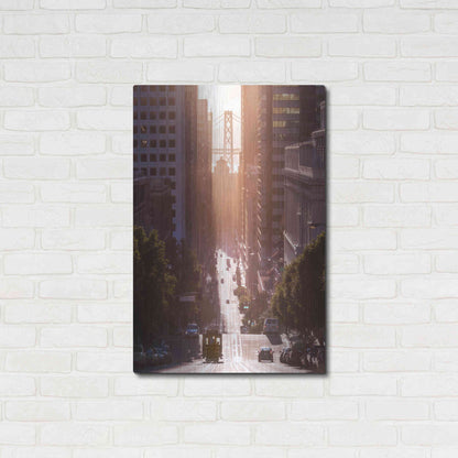 Luxe Metal Art 'Morning Trolly' by Bruce Getty, Metal Wall Art,24x36
