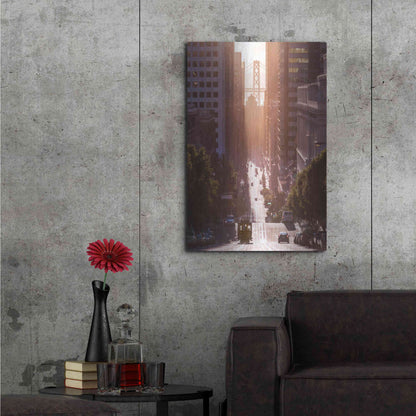 Luxe Metal Art 'Morning Trolly' by Bruce Getty, Metal Wall Art,24x36