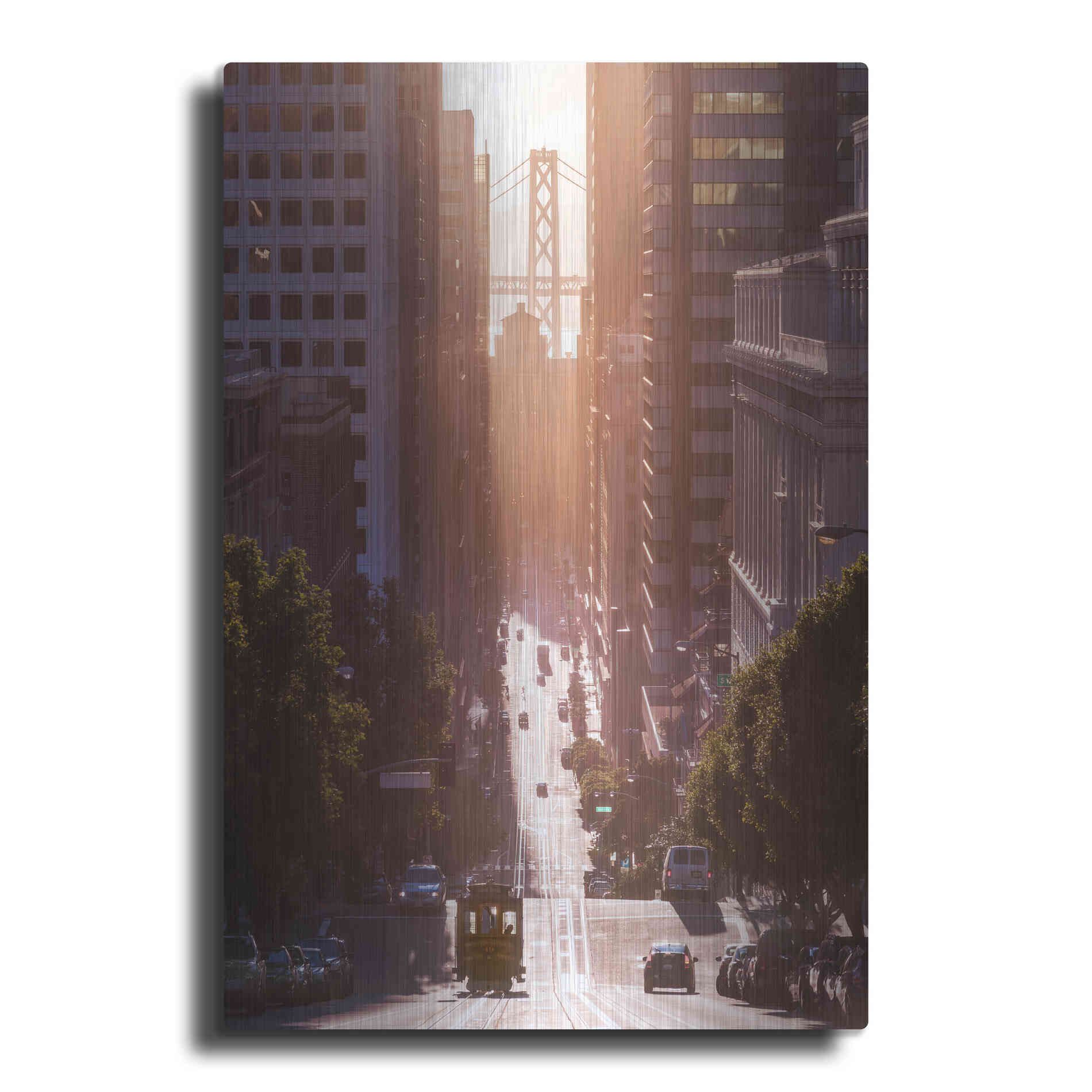 Luxe Metal Art 'Morning Trolly' by Bruce Getty, Metal Wall Art