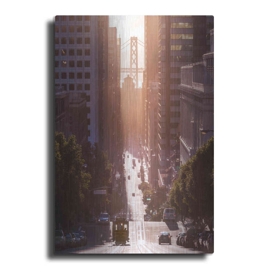 Luxe Metal Art 'Morning Trolly' by Bruce Getty, Metal Wall Art