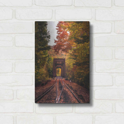 Luxe Metal Art 'New England Train Trestle Bridge' by Bruce Getty, Metal Wall Art,12x16