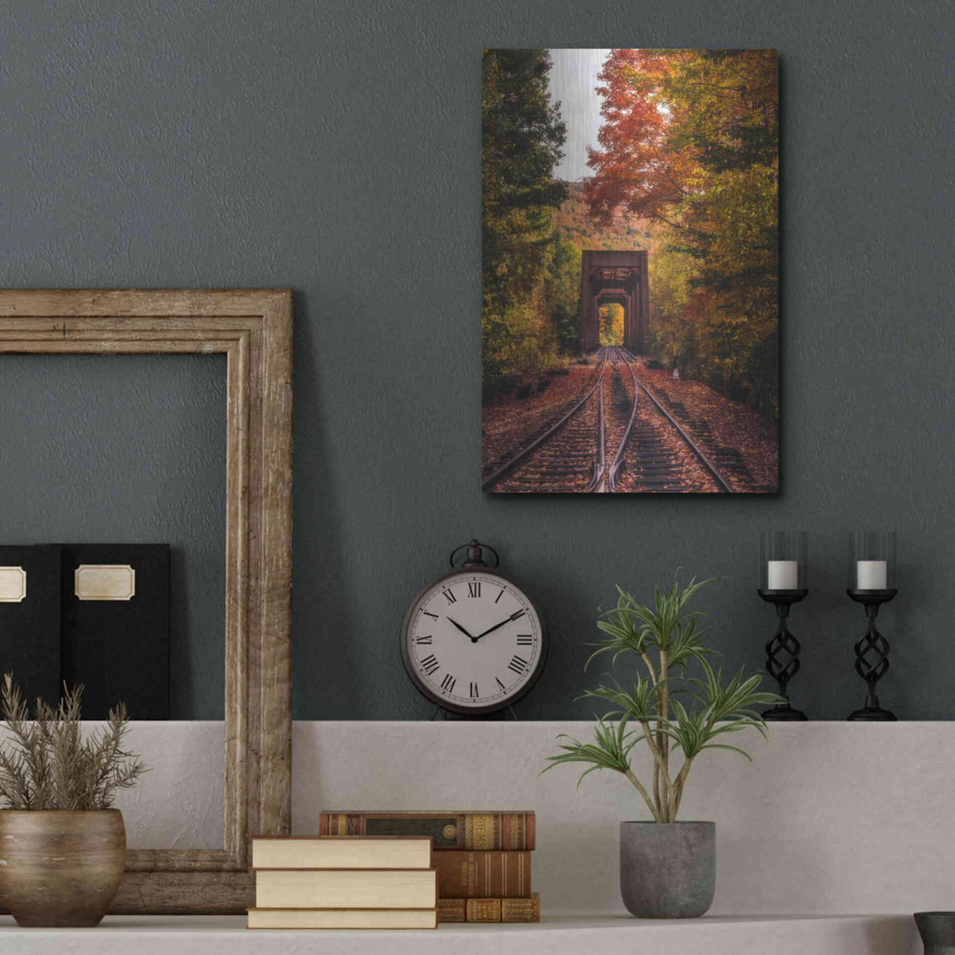 Luxe Metal Art 'New England Train Trestle Bridge' by Bruce Getty, Metal Wall Art,12x16