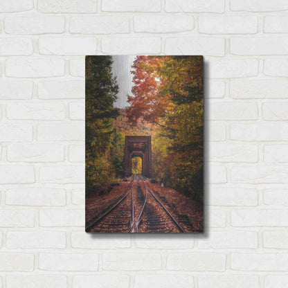 Luxe Metal Art 'New England Train Trestle Bridge' by Bruce Getty, Metal Wall Art,16x24