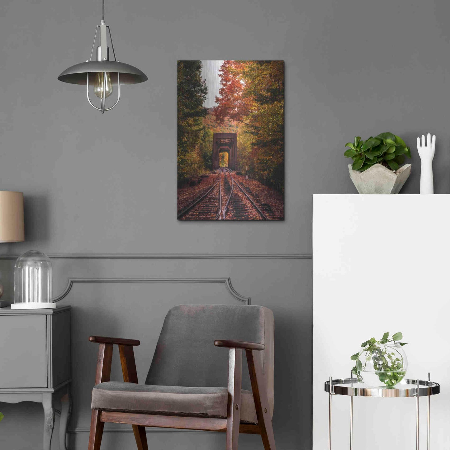 Luxe Metal Art 'New England Train Trestle Bridge' by Bruce Getty, Metal Wall Art,16x24