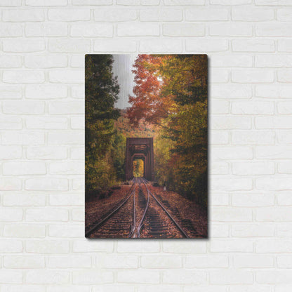 Luxe Metal Art 'New England Train Trestle Bridge' by Bruce Getty, Metal Wall Art,24x36