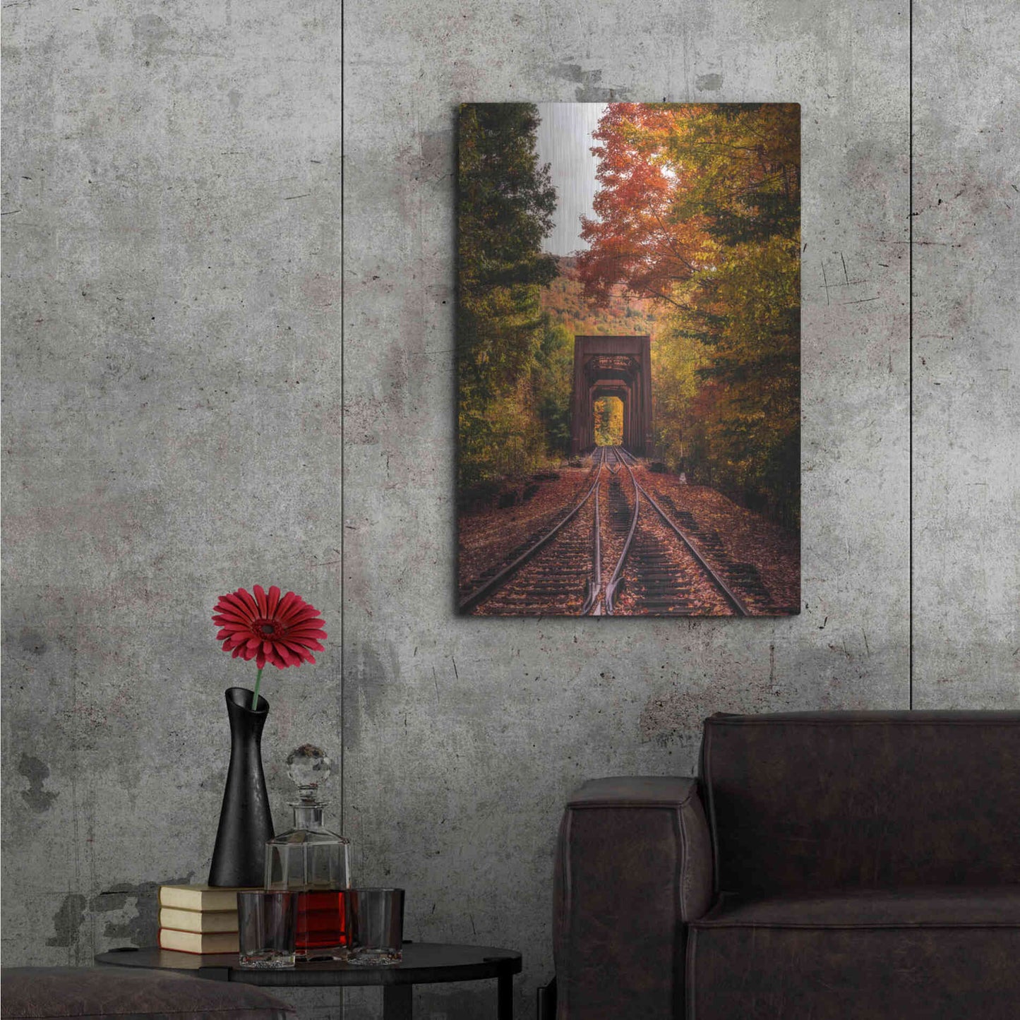 Luxe Metal Art 'New England Train Trestle Bridge' by Bruce Getty, Metal Wall Art,24x36