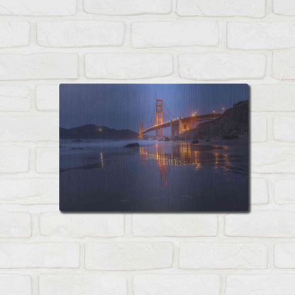 Luxe Metal Art 'Reflection Marshall Beach' by Bruce Getty, Metal Wall Art,16x12