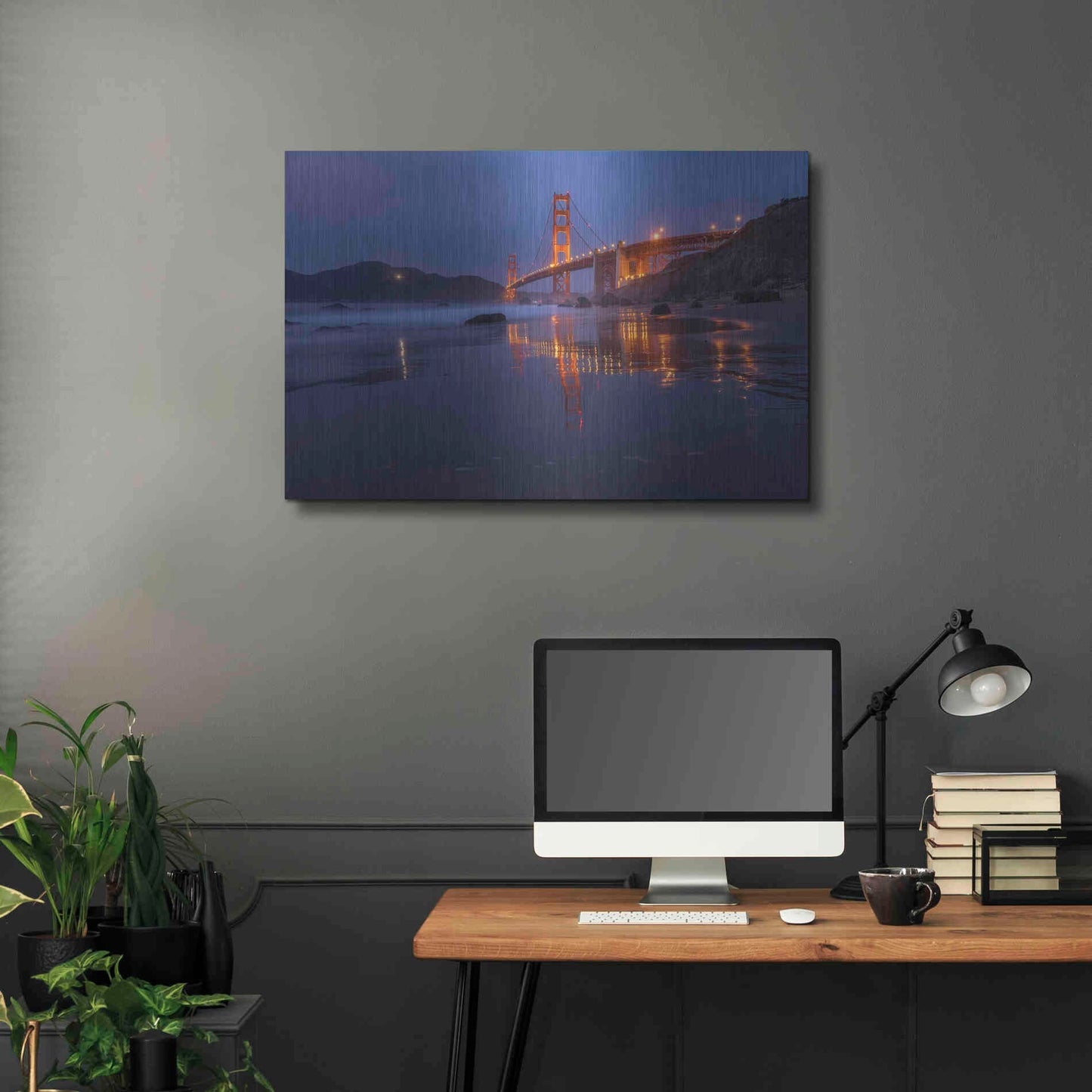 Luxe Metal Art 'Reflection Marshall Beach' by Bruce Getty, Metal Wall Art,36x24