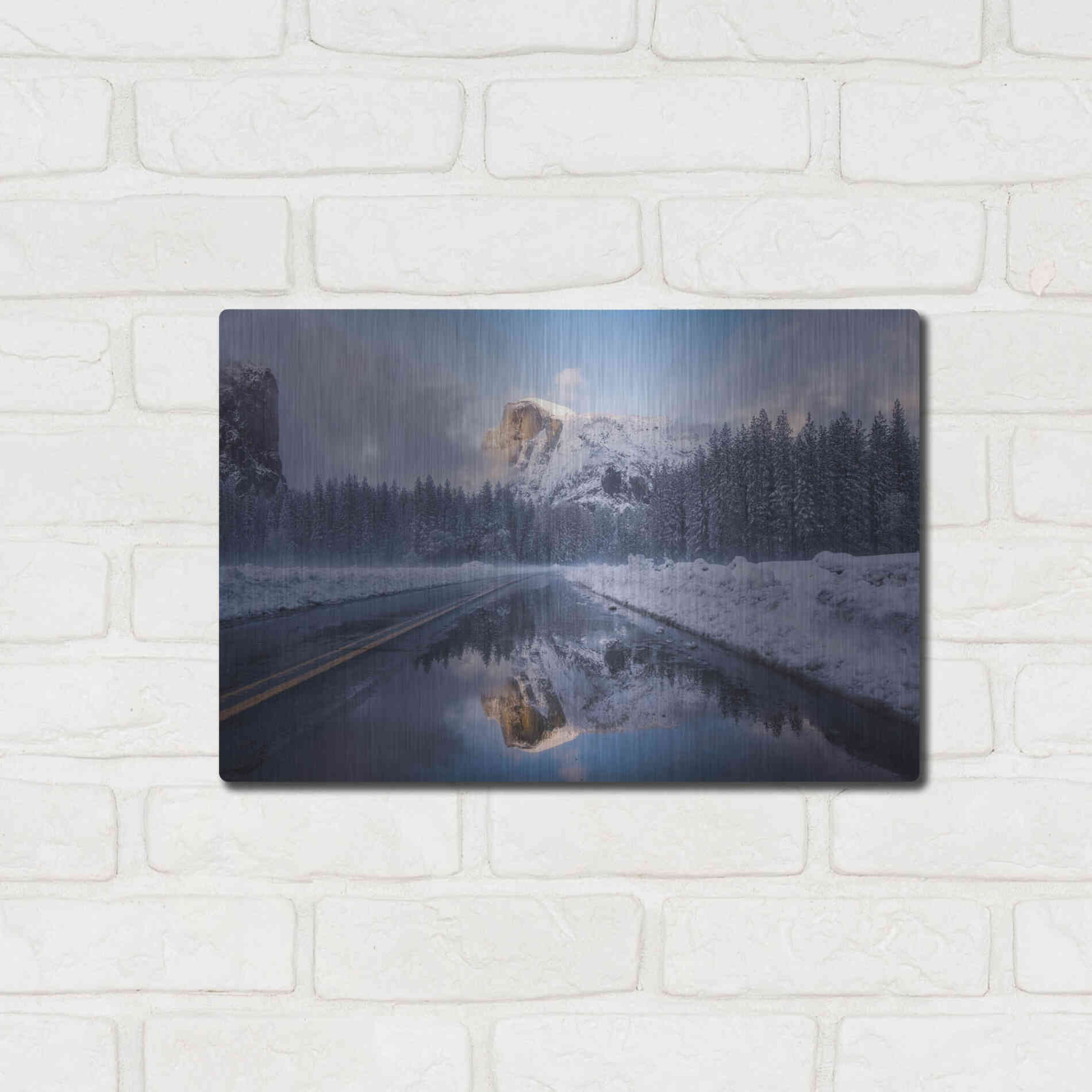 Luxe Metal Art 'Roadside Reflection 2' by Bruce Getty, Metal Wall Art,16x12