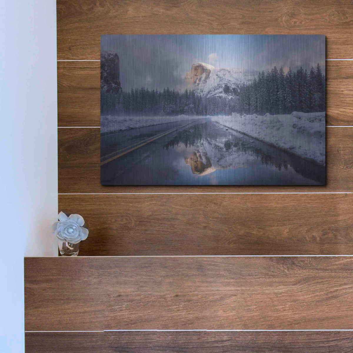 Luxe Metal Art 'Roadside Reflection 2' by Bruce Getty, Metal Wall Art,16x12