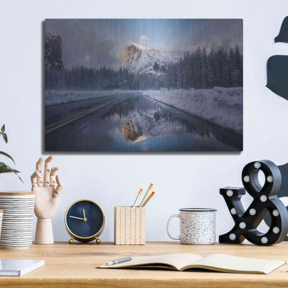 Luxe Metal Art 'Roadside Reflection 2' by Bruce Getty, Metal Wall Art,16x12