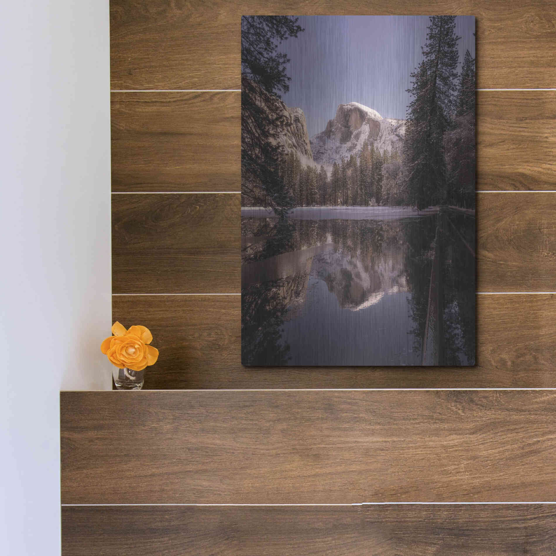 Luxe Metal Art 'Roadside Reflection' by Bruce Getty, Metal Wall Art,12x16