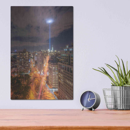 Luxe Metal Art 'Rooftop Break' by Bruce Getty, Metal Wall Art,12x16