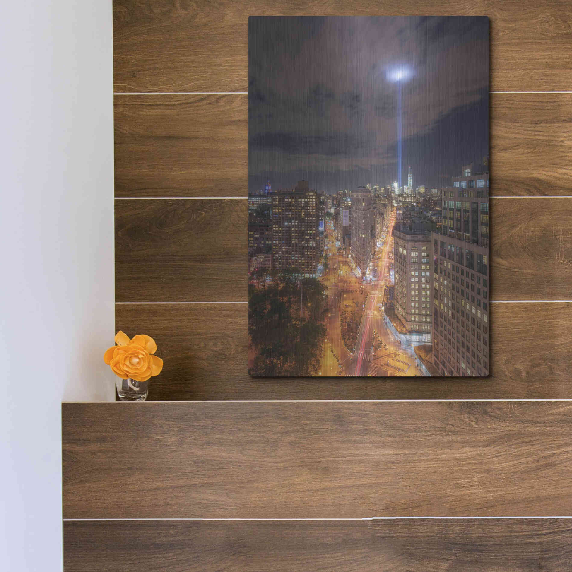 Luxe Metal Art 'Rooftop Break' by Bruce Getty, Metal Wall Art,12x16
