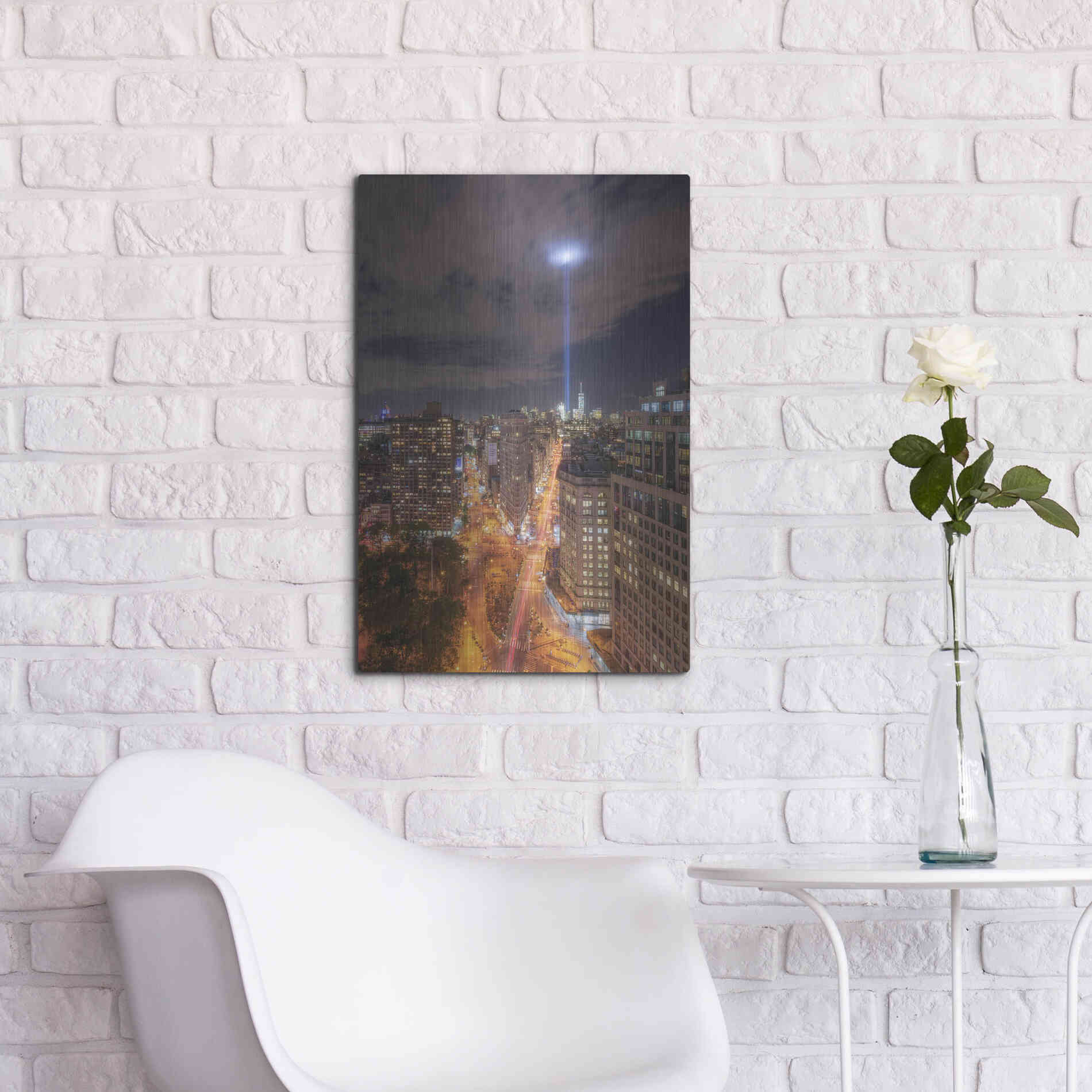 Luxe Metal Art 'Rooftop Break' by Bruce Getty, Metal Wall Art,16x24