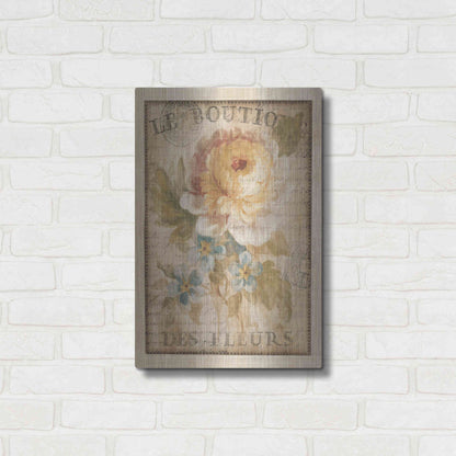 Luxe Metal Art 'Parisian Flowers I' by Danhui Nai, Metal Wall Art,16x24